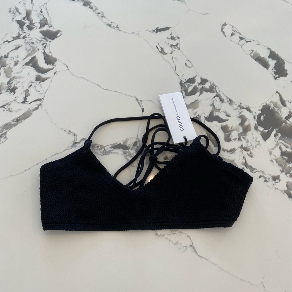 NWT bond-eye australia selena crop eco bikini top | black